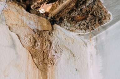 a damaged ceiling