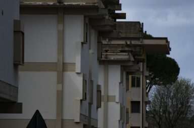 a person on top of a building