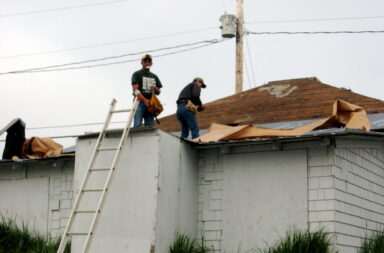 roofers working on a roof