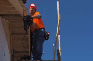 man by the roof
