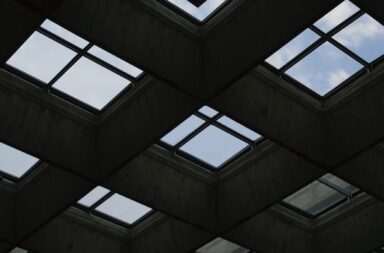 black and white glass ceiling